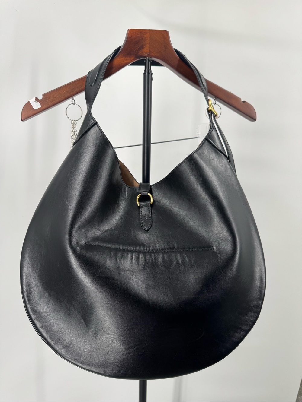 Women’s Polo ID Calfskin Large Shoulder Hobo Bag with Gold Accent - Picture 9 of 9